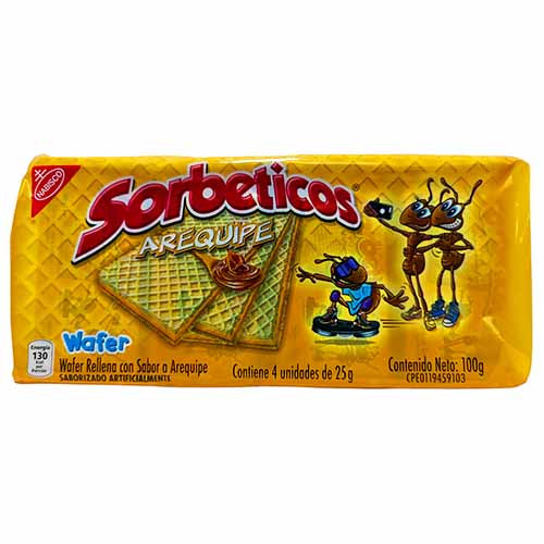 Nabisco Sorbeticos Arequipe Wafer 25G Individualy Packed 4 ct