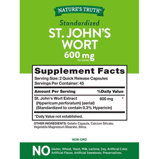 Nature's Truth St. John's Wort Extract 300 mg 90 Cápsulas de liberación rápida