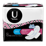 Kotex Ultra delgada con alas de alas regulares 18ct