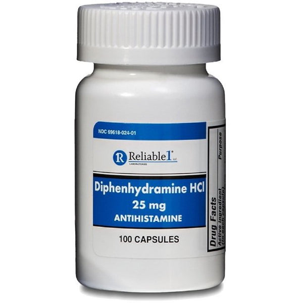 Reliable 1 Diphenhydramine HCI 25mg 100 Capsules