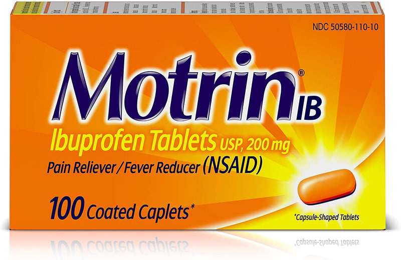 Motrin IB Ibuprofen 200mg 100 Tablets