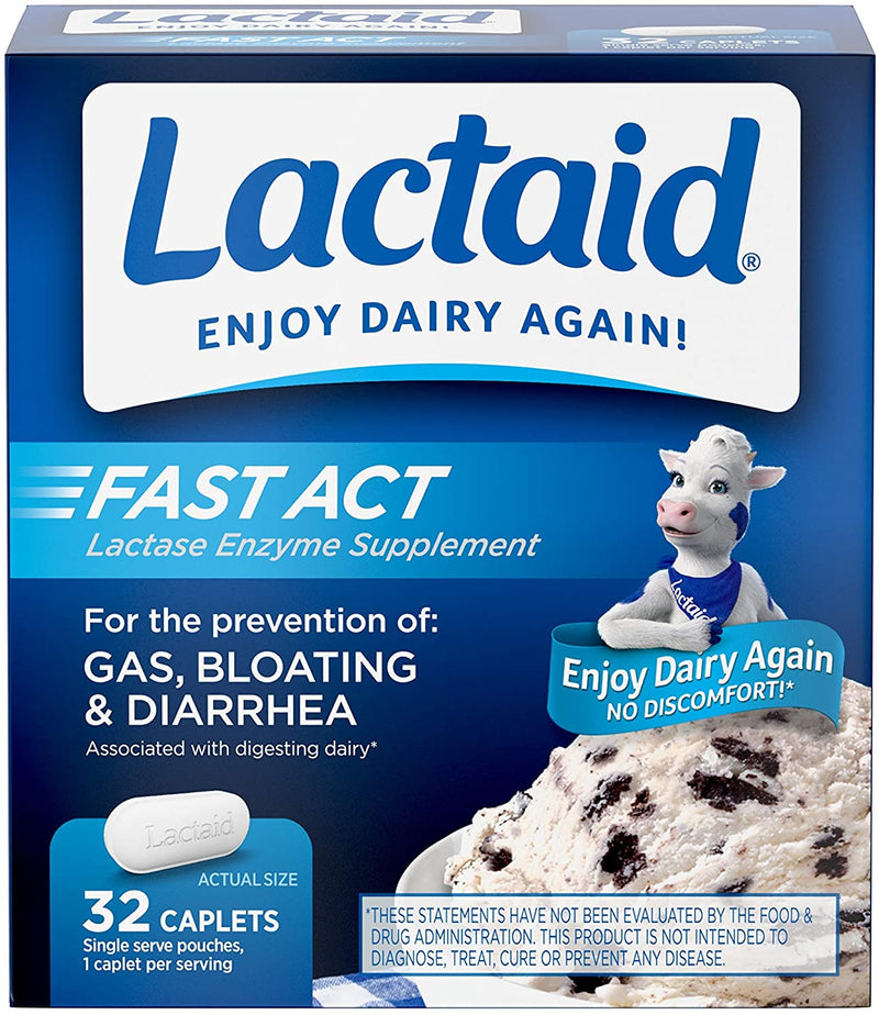 Copy of Lactaid Fast Act Lactose Intolerance Relief Caplets with Lactase Enzyme, 12 Travel Packs of 1-ct.
