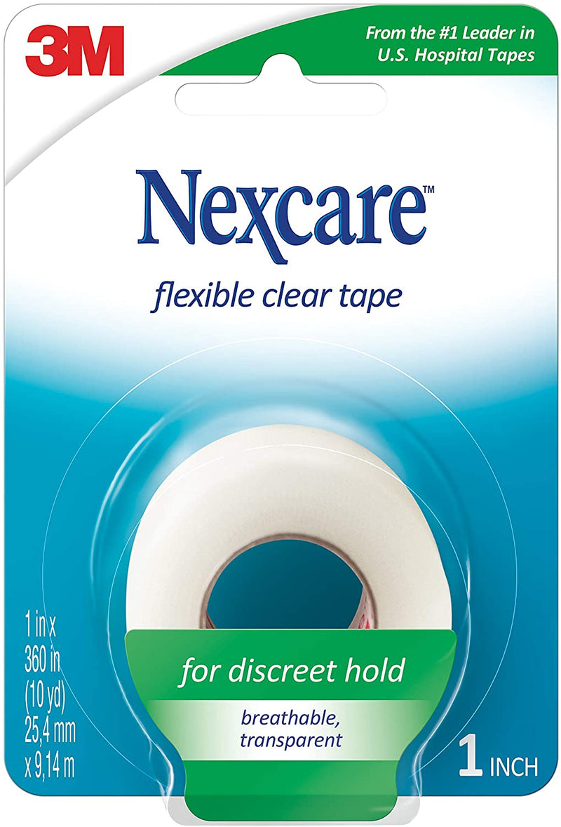 Nexcare Flexible Clear Tape, Hypoallergenic, 1 Inch