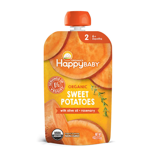 Happy Baby Organics Savory Blends Stage 2, Organic Sweet Potatoes with Olive Oil + Rosemary