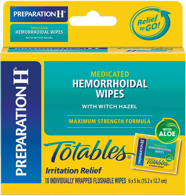 Preparation H Flushable Medicated Hemorrhoid Wipes Maximum Strength with Witch Hazel