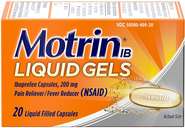 Motrin Ib 200mg Geles líquidos de ibuprofeno 20 CT