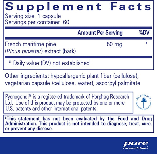 Pure Encapsulations Pycnogenol 50Mg 60 Capsules