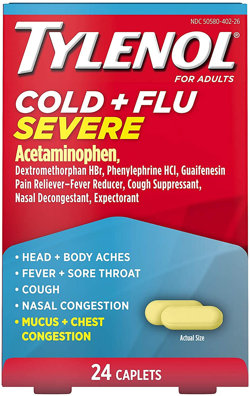 Tylenol Cold + Flu Severe Medicine 24 Caplets