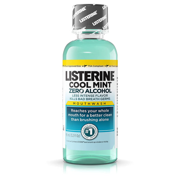 Listerine Cool Mint Zero Alcohol Mouthwash, 3.2 oz