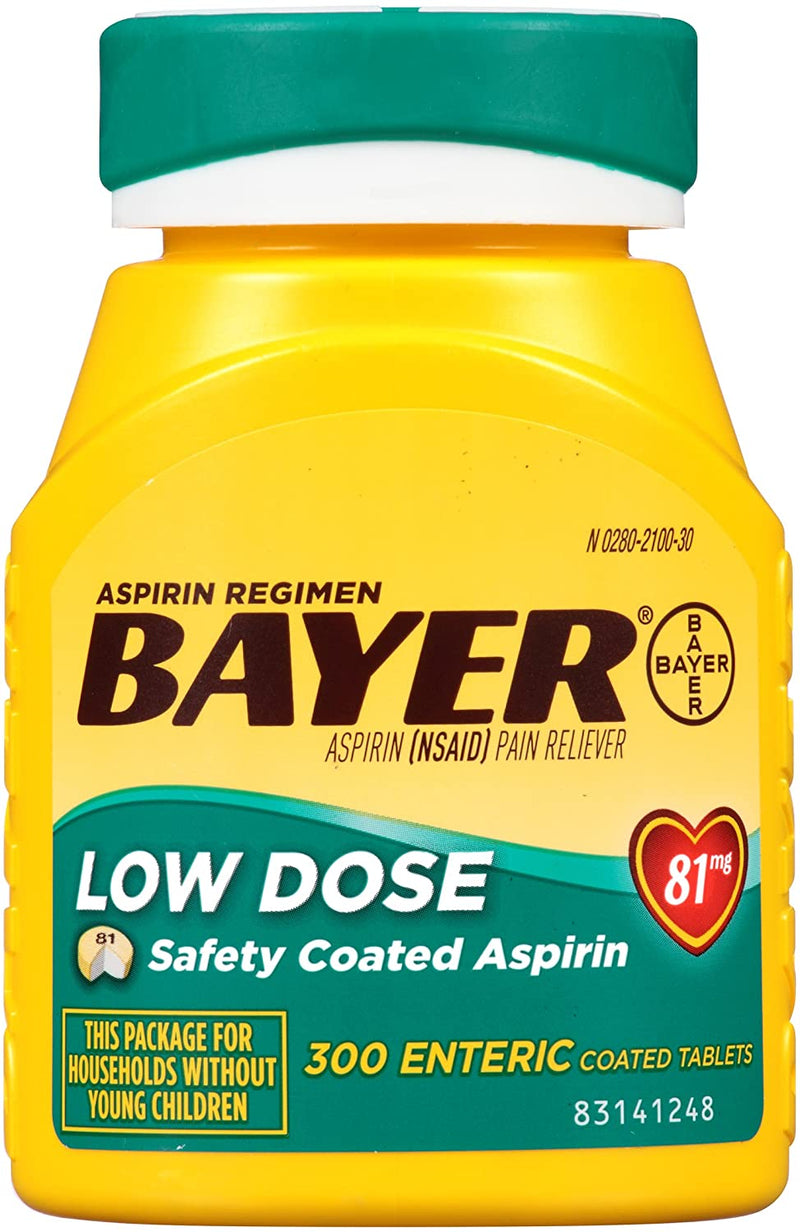Bayer Aspirin Low Dose 81 mg 300 Tablets