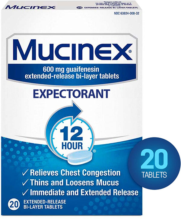 Mucinex Expectorant 600 Mg 20 Tablets