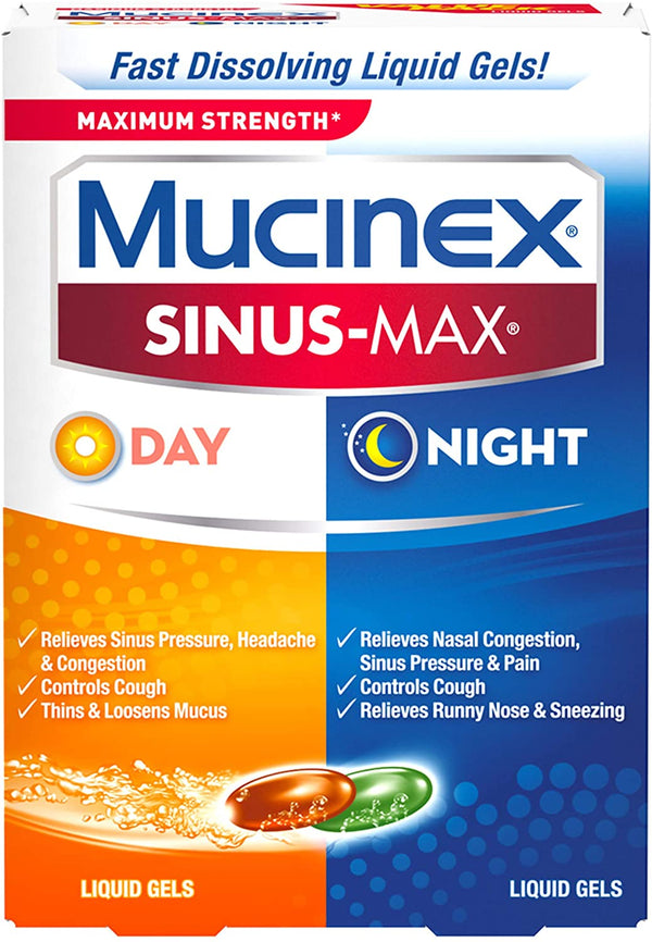 Mucinex sinusus-max Max Fuerza Día y Noche Geles líquidos (24ct)