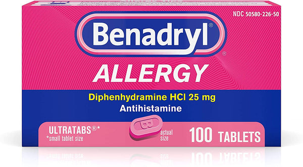 Benadryl Allergy Ultratab 100 Tablets