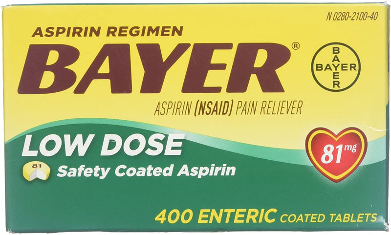 Bayer aspirina régimen de dosis baja 81mg 400 tabletas recubiertas