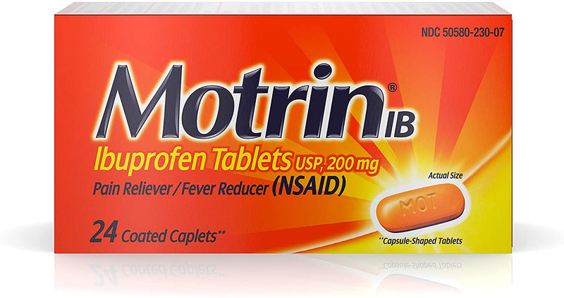 Motrin IB Ibuprofen 200 mg 24 Coated Caplets