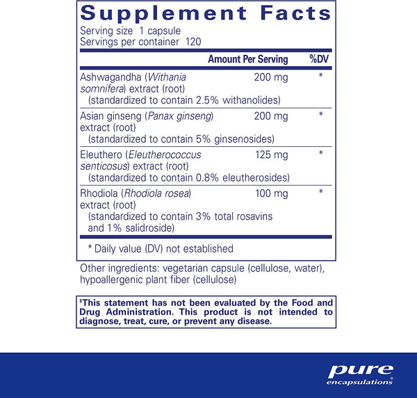 Pure Encapsulations Energy Xtra 60 Capsules