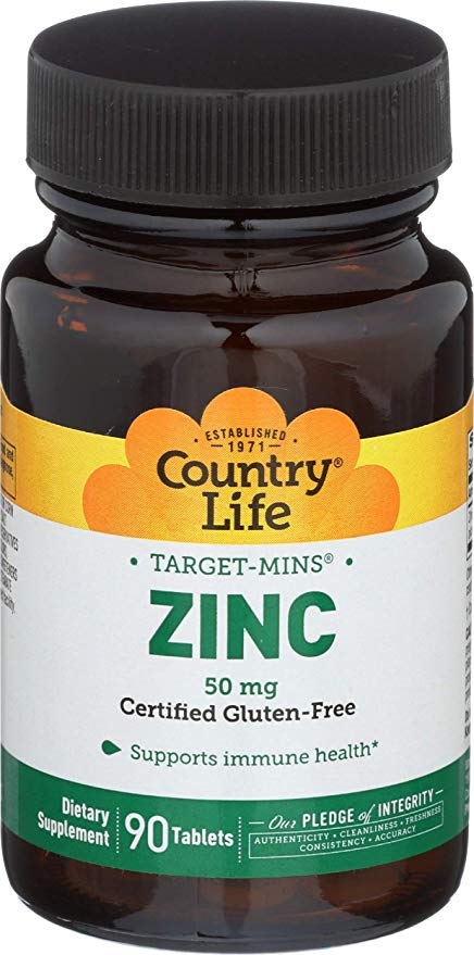 Country Life Chelated Zinc 50 MG 100 Tablets
