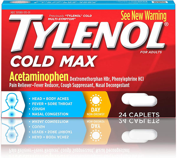 Tylenol Cold Max Multi-Symptom Relief Caplets, 325 mg. 24 Count