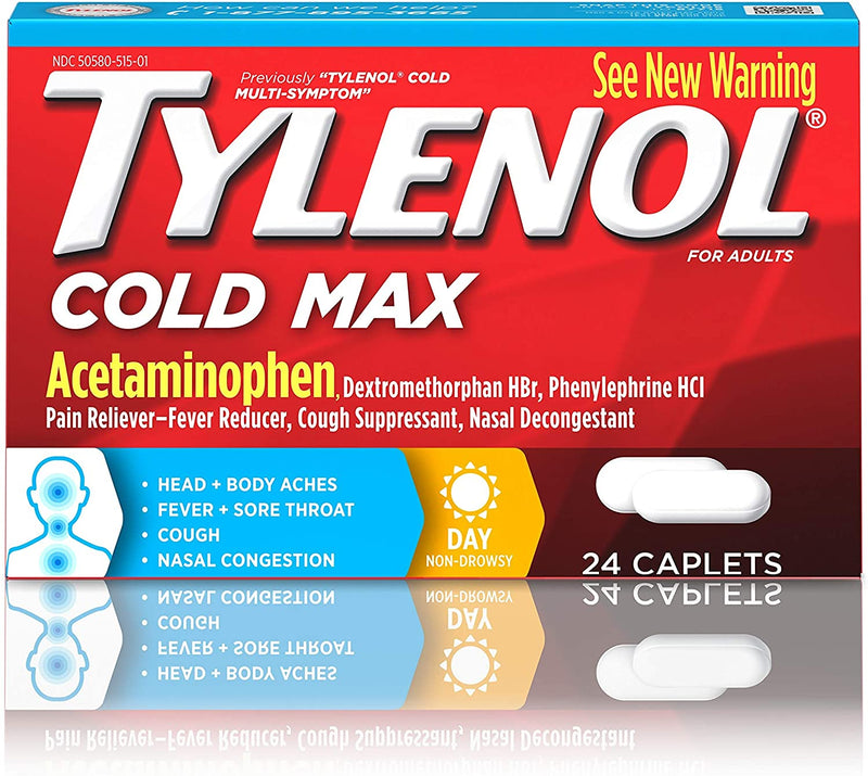 Tylenol Cold Max Multi-Symptom Relief Caplets, 325 mg. 24 Count