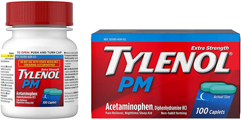 Tylenol PM Extra Strength 500 mg Acetaminophen, 100 ct