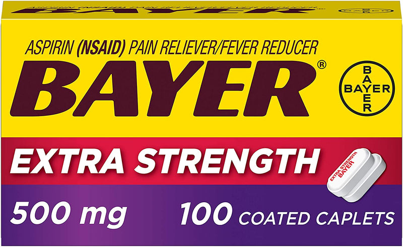 Bayer Extra fuerza adicional aspirina 500 mg tabletas recubiertas. 100 CT