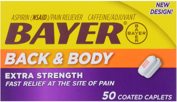 Bayer Back & Body Extra Strength Coated Caplets. 50 ct