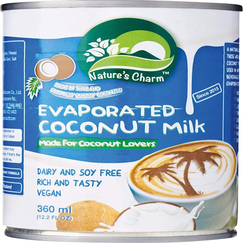 La leche de coco de encanto de la naturaleza evaporada, 12.2 oz