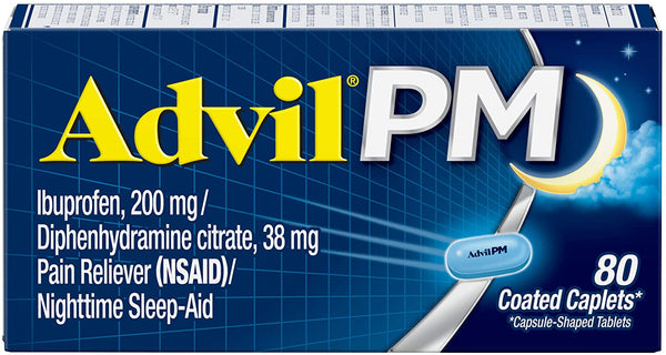 Advil PM Pain Reliever and Nighttime Sleep Aid. 80 cap