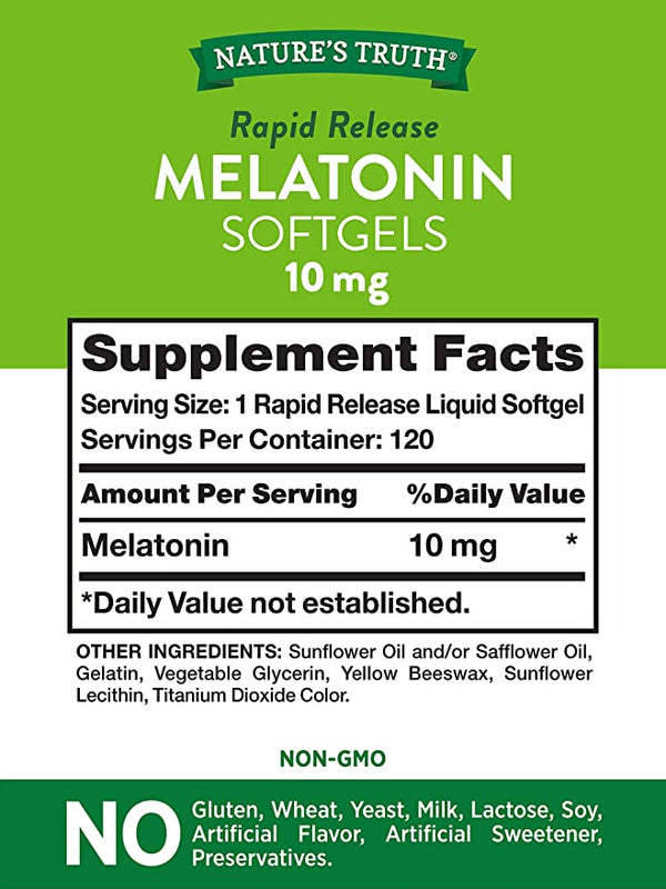 Nature's Truth Melatonin 10mg 120 Softgels