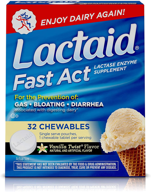 Lactaid with Lactase Enzymes, Vanilla Twist, 32 Packs