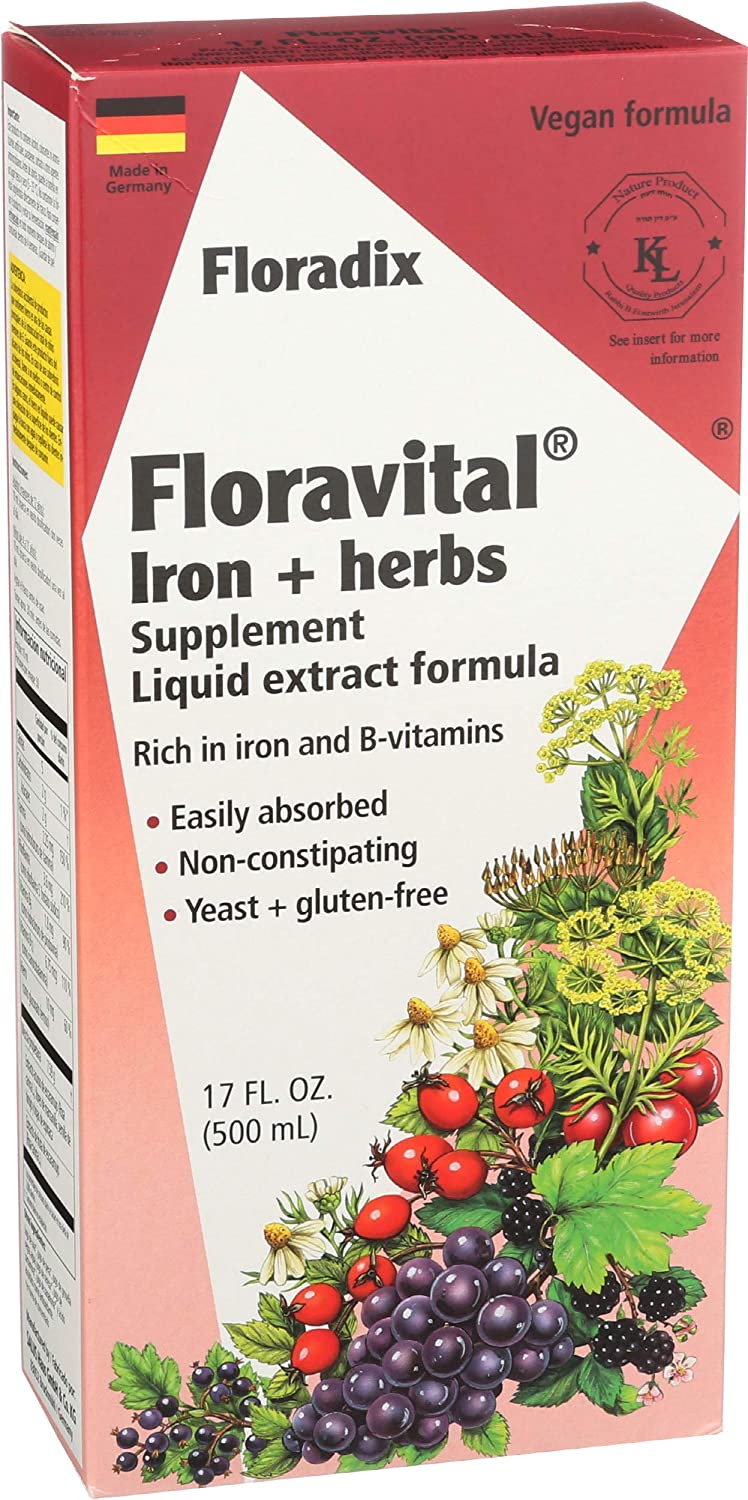 Floradix Floravital Iron + Herbs Liquid Yeast Free17 Fl Oz
