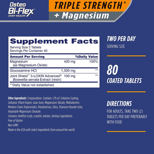 Osteo Bi-Flex Triple Strength + Magnesium 80 Tablets
