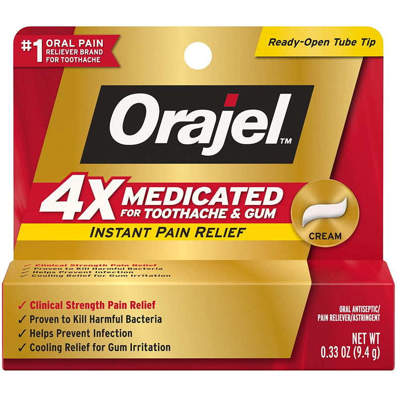 Orajel 4X Medicated For Toothache & Gum Cream .33 OZ