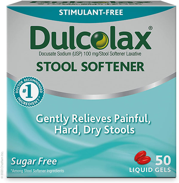 Dulcolax Stool Softener, Liquid Gels, 50 Count