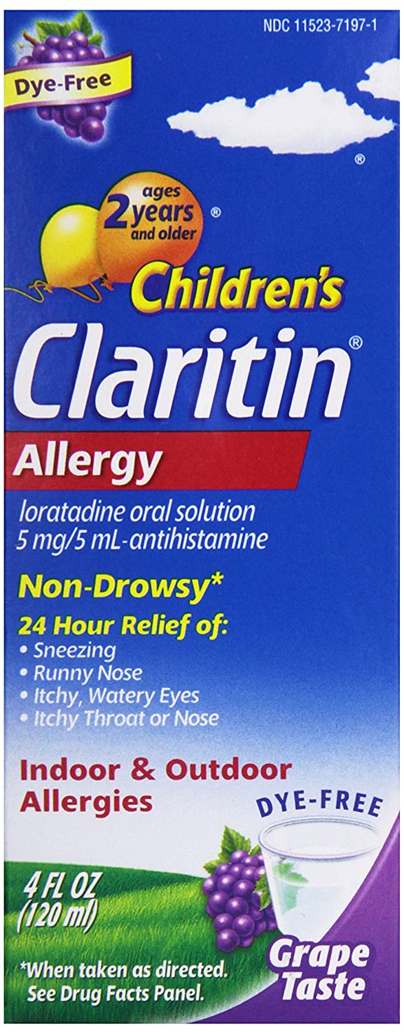 Jarabe de tos de uva de alergia para niños de Claritin, 4 oz