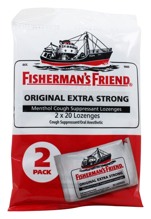 Fisherman's Friend - Menthol Cough Suppressant Lozenges Original Extra Strong 2 Pack - 40 Lozenges