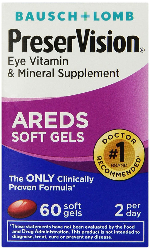 Preservision AREDS Vitamin and Mineral Supplement Soft Gels, 60 Count