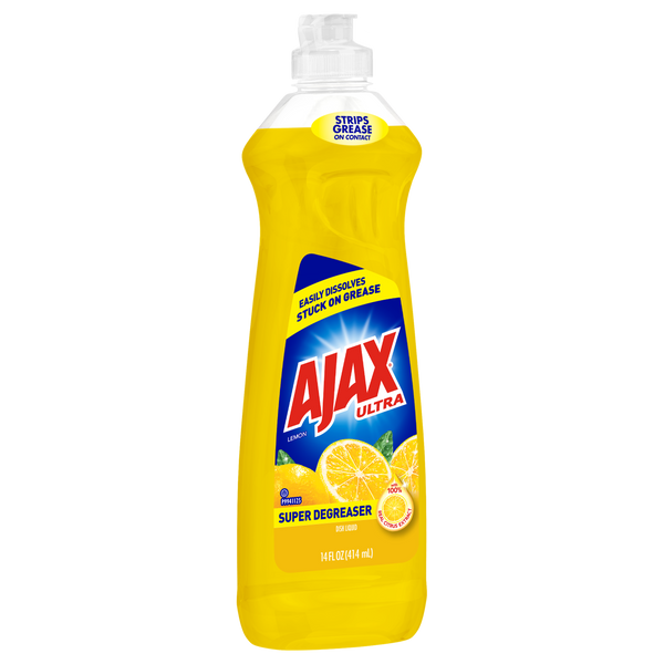 Ajax Ultra Triple Action Liquid Plath Soap, limón - 14 onza fluida