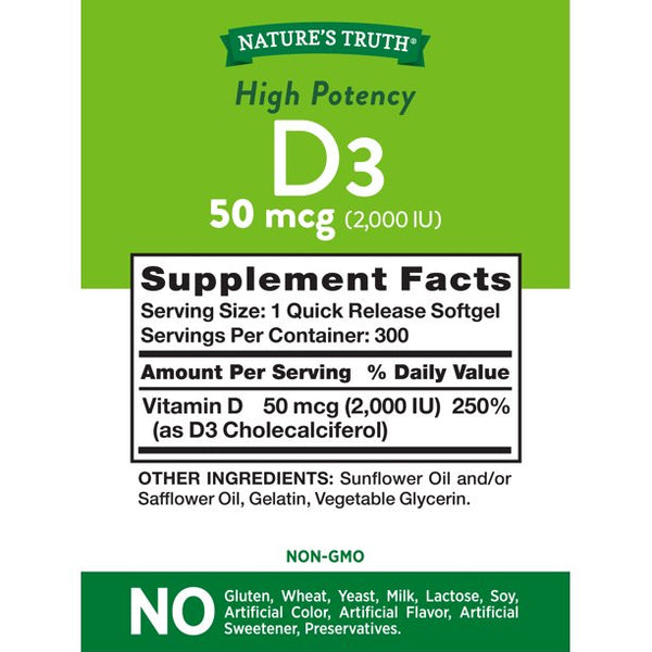 Nature's Truth Natures Truth Vitamin D3 300 Softgels