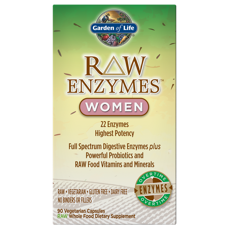 Garden of Life RAW Enzymes Probiotics Capsules for Women, Vegetarian, 90 Ct