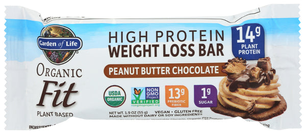 Garden Of Life Protein Organic Fit Weight Loss Bar, Peanut Butter Chocolate