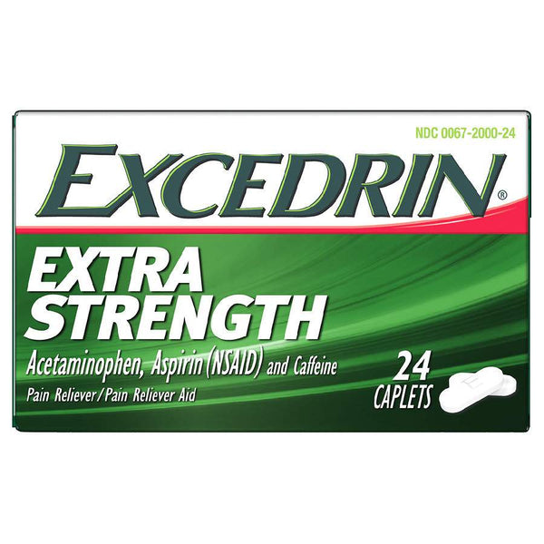 EXCEDRIN EXTRA FUERZA DE PARTILLA DEL PELLIBURA 24 Tabletas recubiertas