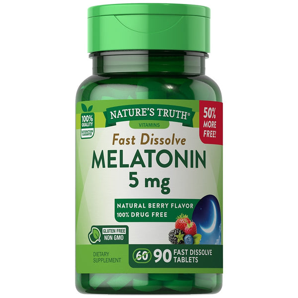 Nature's Truth Melatonin 5mg 90 Tabletas de disolución rápida