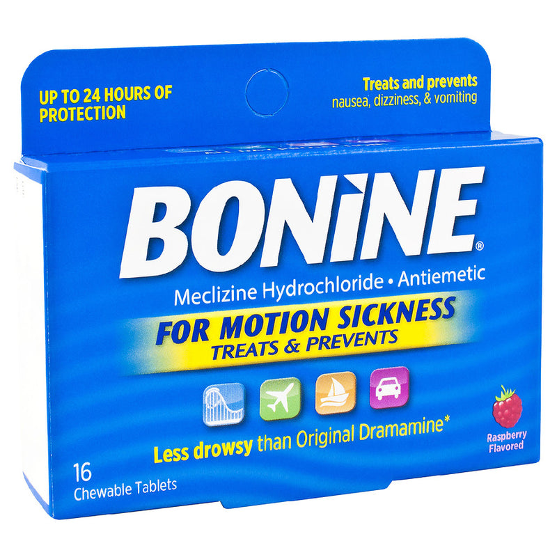 Bonine Motion Sickness Relief Chewable Tablets Raspberry
