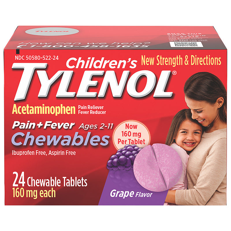 Children's TYLENOL Pain + Fever Chewable Tablets Grape