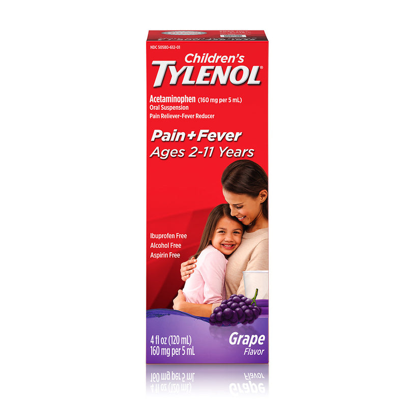 Children's TYLENOL Acetaminophen Oral Suspension Pain & Fever Reducer Grape