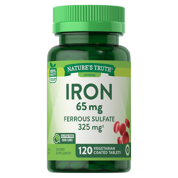 Nature's Truth Iron 65 mg Ferrous Sulfate 325 mg 120 Capsules