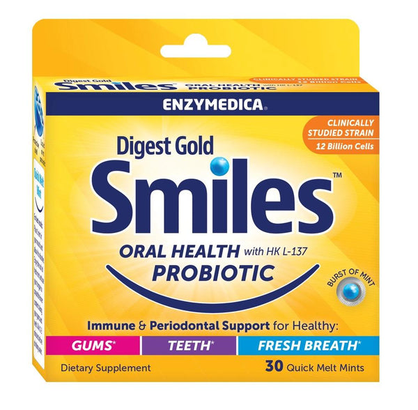 Enzymedica Digest Gold Smiles Oral Health with HK L-137 Probiotic
