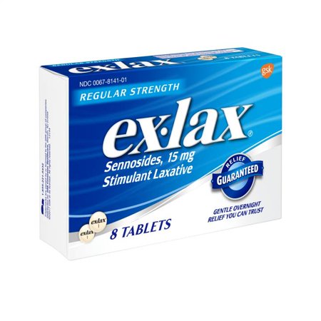 Ex-lax Regular Strength Stimulant Laxative, 8 Pills