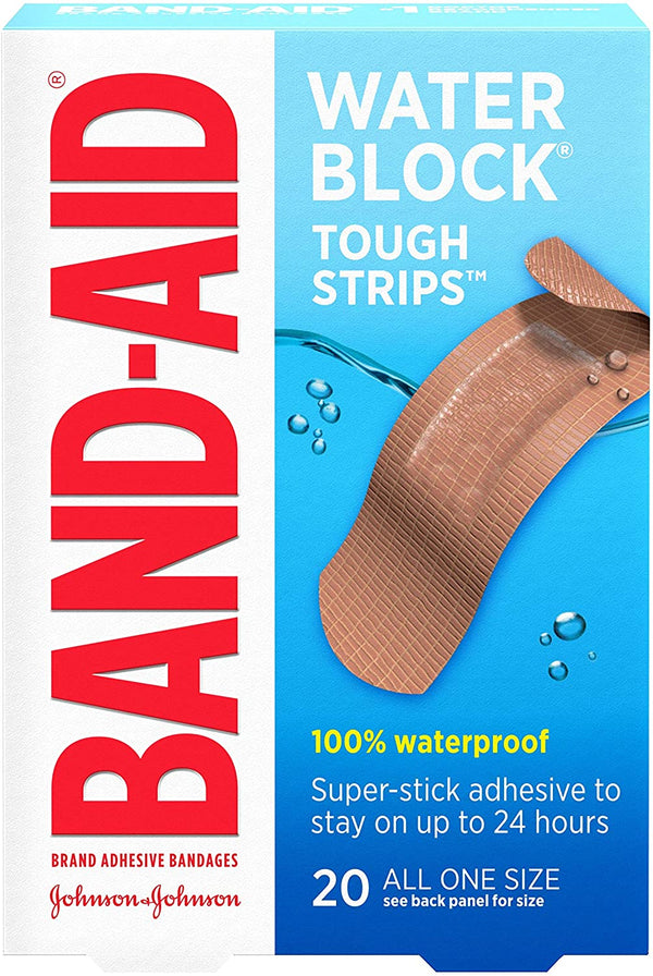 Band-Aid Brand Water Block Waterproof Tough Adhesive Bandages, All One Size